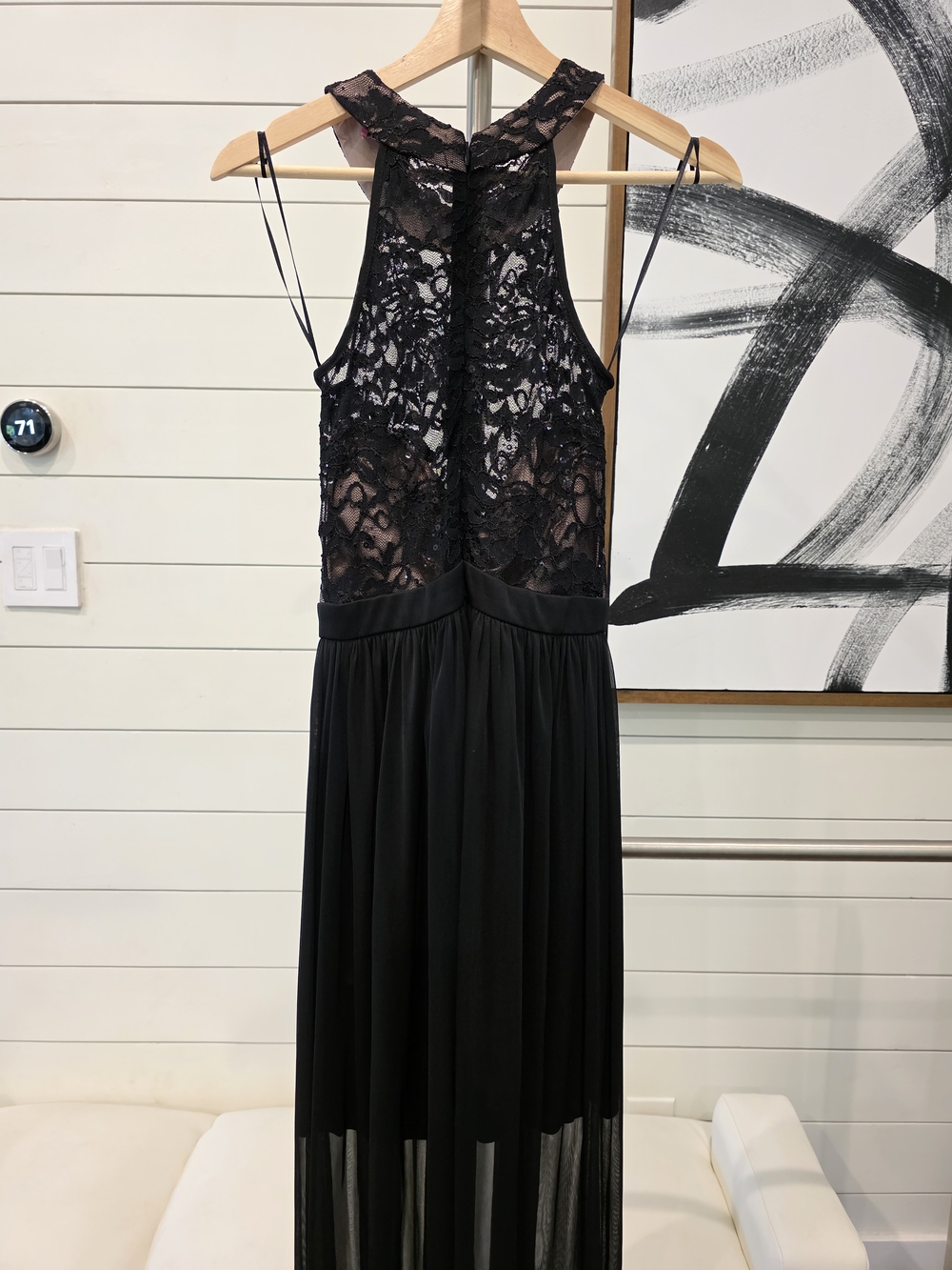Black Lace Bodice Maxi Dress - Picture 8 of 9